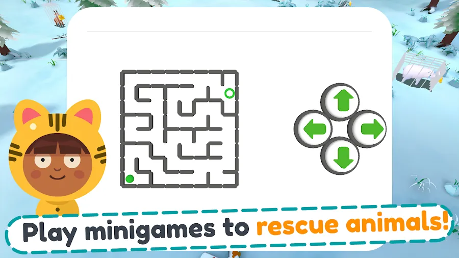 Animals to the Rescue: maze mini-game