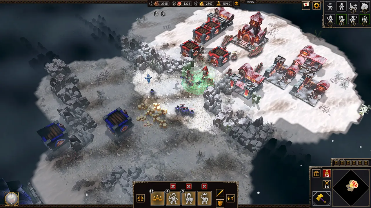 Blaze of Empires: a snowy base under attack